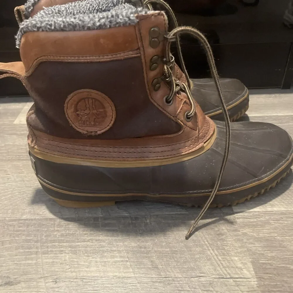 HH Brown Mens Duck Boots 10 Thinsulate Insulated Waterproof Steel Shank Winter
